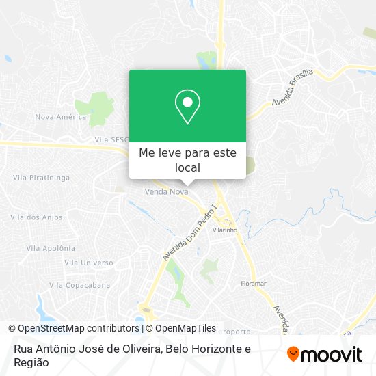 Rua Antônio José de Oliveira mapa