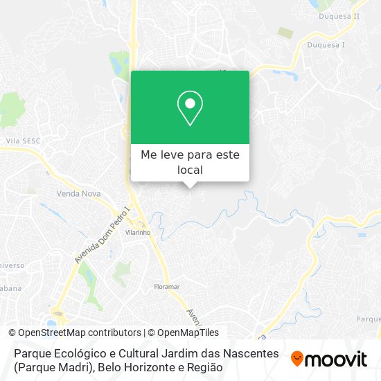 Parque Ecológico e Cultural Jardim das Nascentes (Parque Madri) mapa