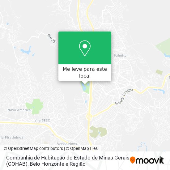 Companhia de Habitação do Estado de Minas Gerais (COHAB) mapa