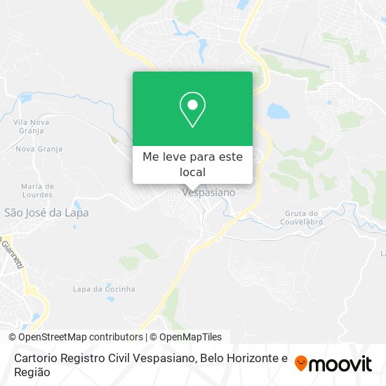 Cartorio Registro Civil Vespasiano mapa