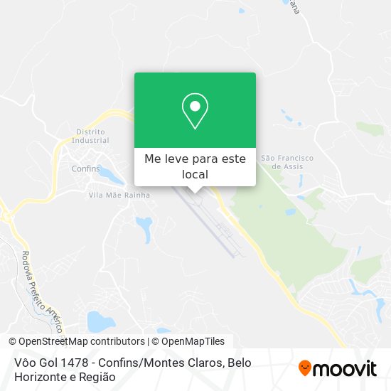 Vôo Gol 1478 - Confins / Montes Claros mapa