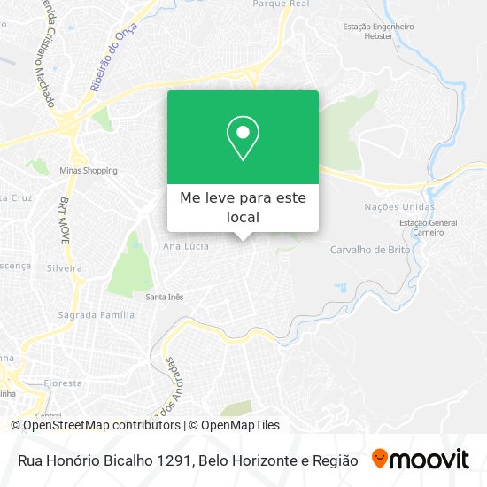 Rua Honório Bicalho 1291 mapa