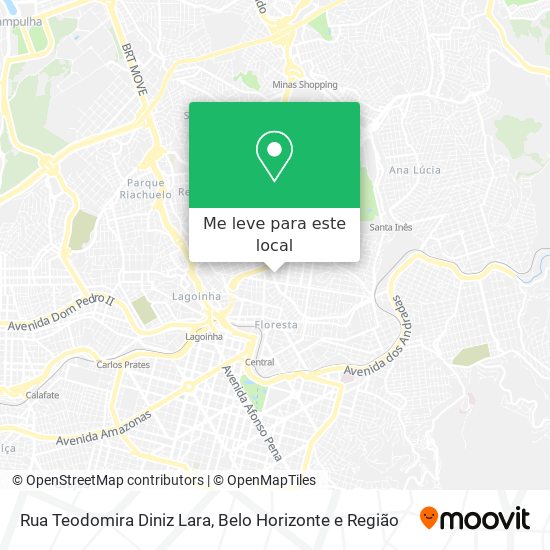 Rua Teodomira Diniz Lara mapa