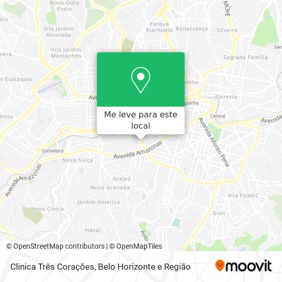 Clinica Três Corações mapa