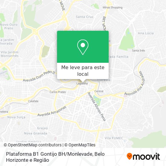 Plataforma B1 Gontijo BH / Monlevade mapa