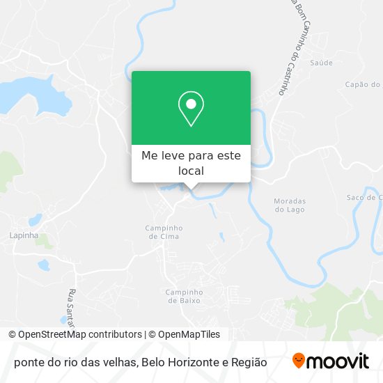ponte do rio das velhas mapa