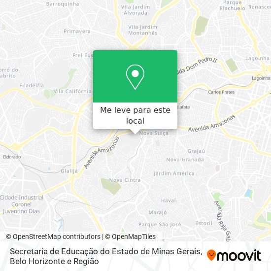 Secretaria de Educação do Estado de Minas Gerais mapa