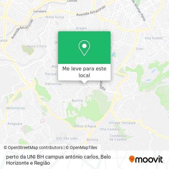 perto da UNI BH campus antônio carlos mapa