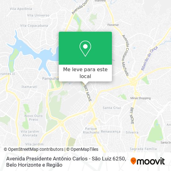 Avenida Presidente Antônio Carlos - São Luiz 6250 mapa