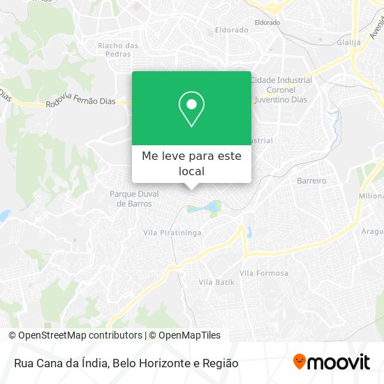 Rua Cana da Índia mapa