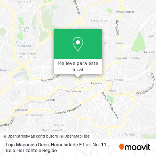 Loja Maçônica Deus, Humanidade E Luz, No. 11. mapa