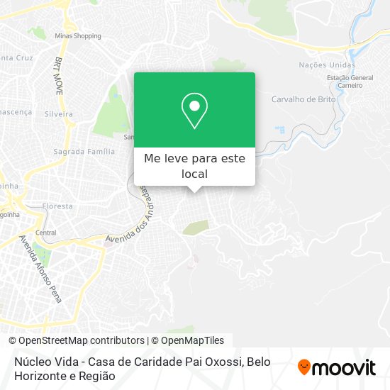 Núcleo Vida - Casa de Caridade Pai Oxossi mapa