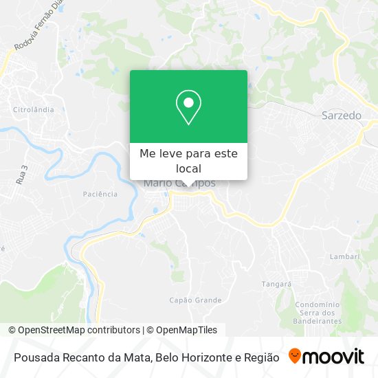 Pousada Recanto da Mata mapa