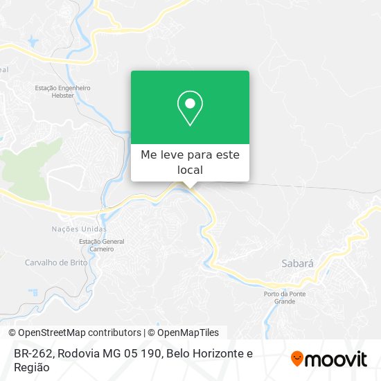 BR-262, Rodovia MG 05 190 mapa