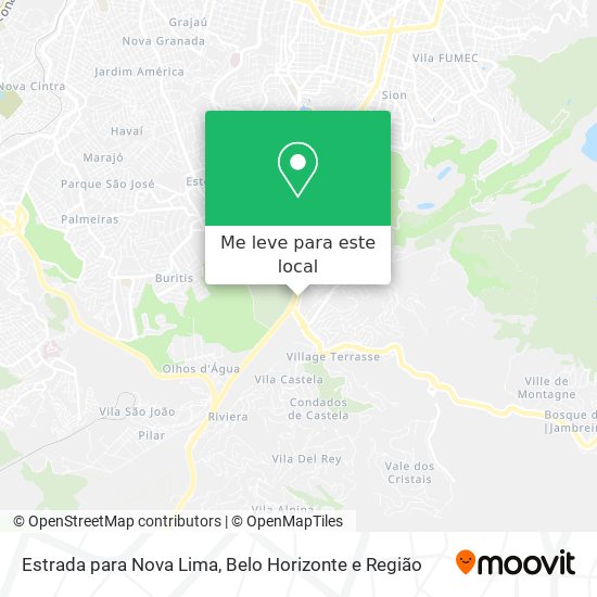 Estrada para Nova Lima mapa