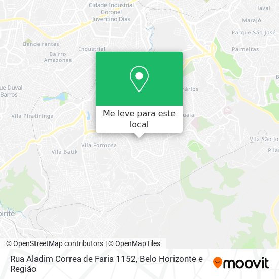 Rua Aladim Correa de Faria 1152 mapa