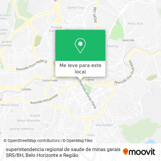 superintendencia regional de saude de minas gerais   SRS / BH mapa