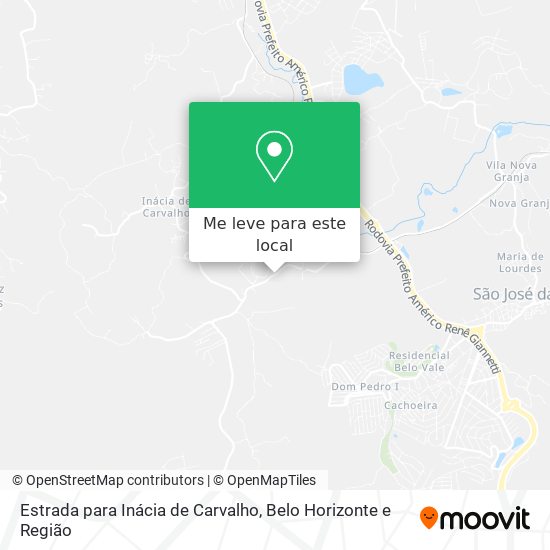 Estrada para Inácia de Carvalho mapa