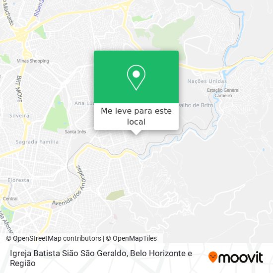 Igreja Batista Sião São Geraldo mapa