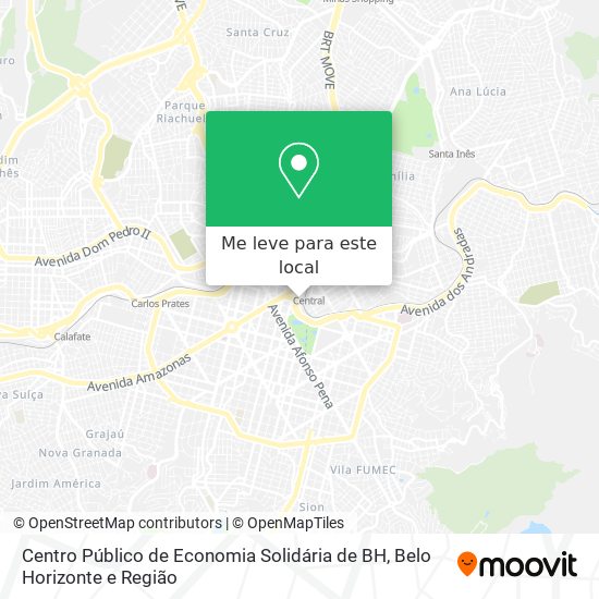 Centro Público de Economia Solidária de BH mapa