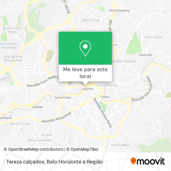 Como chegar até Tereza calçados em Belo Horizonte de Ônibus ou Metrô?