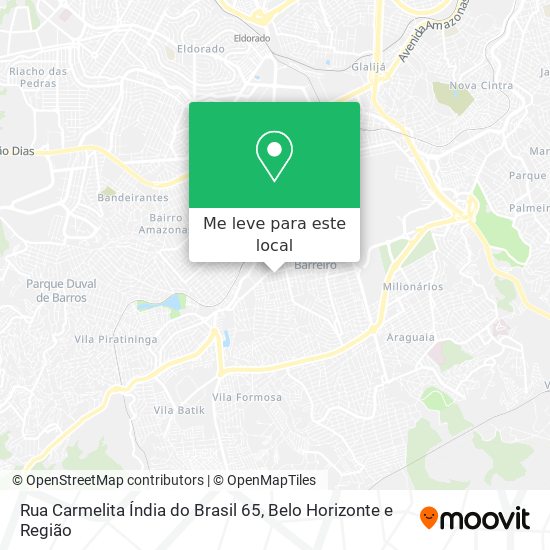 Rua Carmelita Índia do Brasil 65 mapa