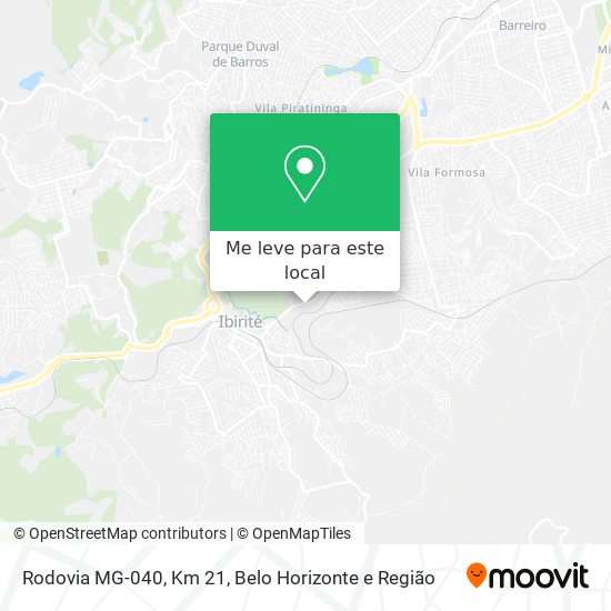 Rodovia MG-040, Km 21 mapa