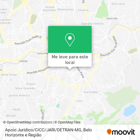 Apoio Jurídico / CICC / JARI / DETRAN-MG mapa