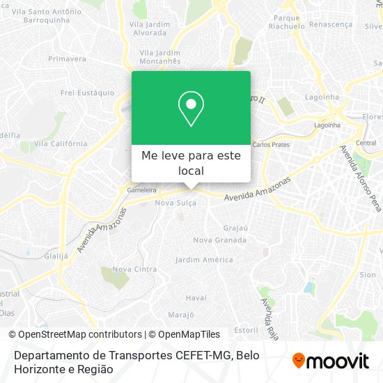 Departamento de Transportes CEFET-MG mapa