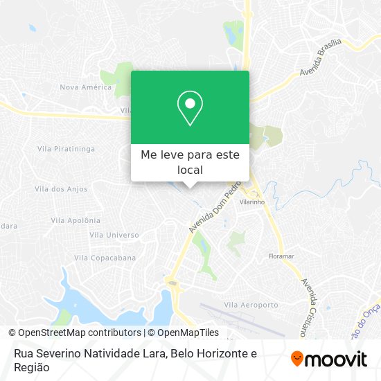Rua Severino Natividade Lara mapa