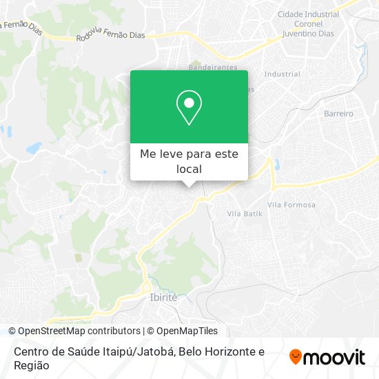 Centro de Saúde Itaipú/Jatobá mapa
