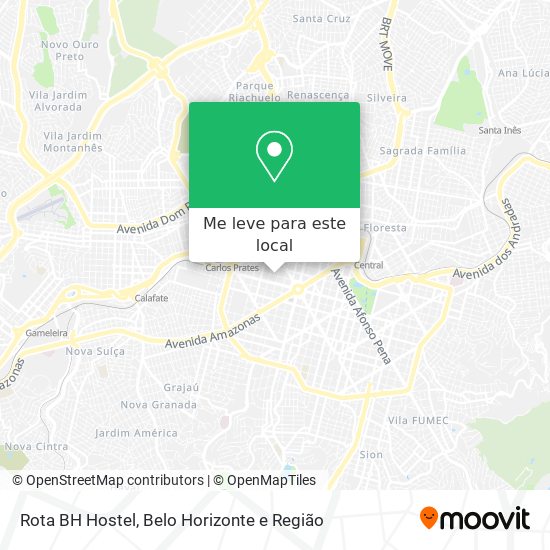 Rota BH Hostel mapa