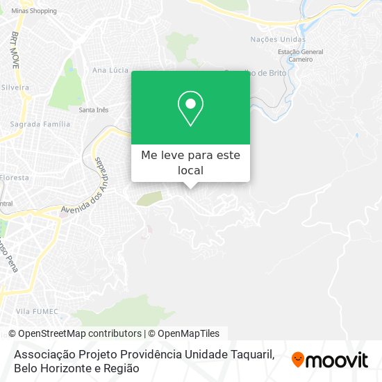 Associação Projeto Providência Unidade Taquaril mapa