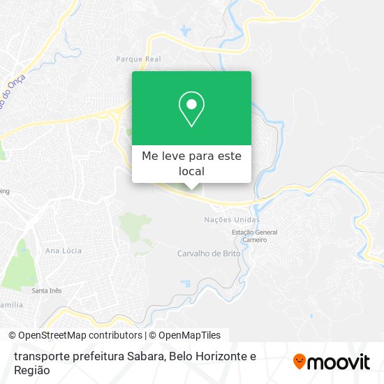transporte prefeitura Sabara mapa