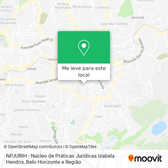 NPJURIH - Núcleo de Práticas Jurídicas Izabela Hendrix mapa