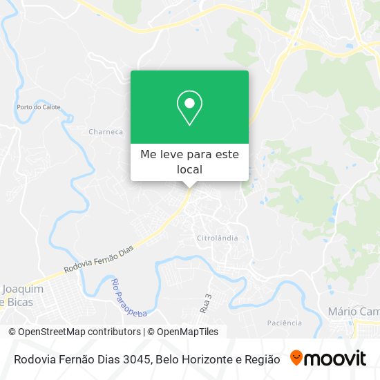 Rodovia Fernão Dias 3045 mapa
