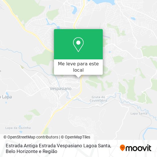 Estrada Antiga Estrada Vespasiano Lagoa Santa mapa