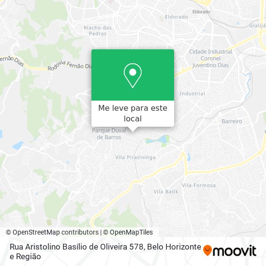 Rua Aristolino Basílio de Oliveira 578 mapa