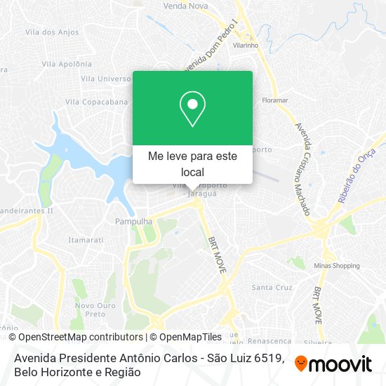 Avenida Presidente Antônio Carlos - São Luiz 6519 mapa
