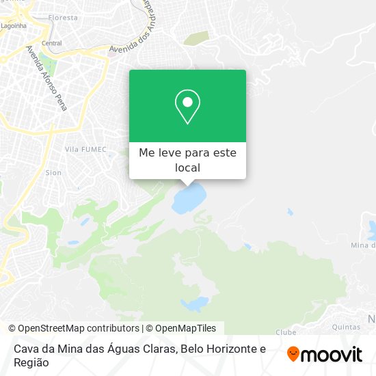 Cava da Mina das Águas Claras mapa