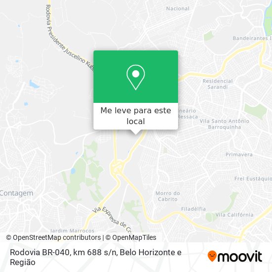 Rodovia BR-040, km 688 s/n mapa