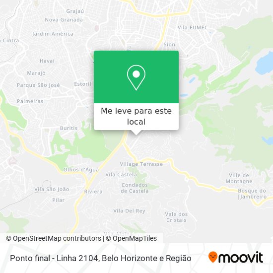 Ponto final - Linha 2104 mapa