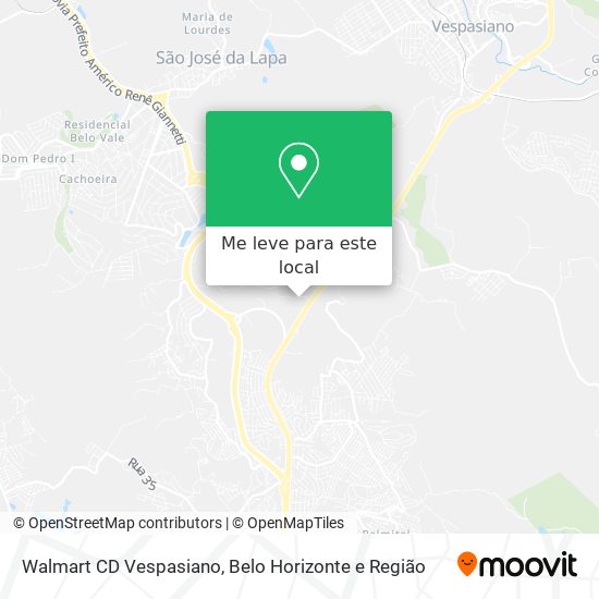 Walmart CD Vespasiano mapa
