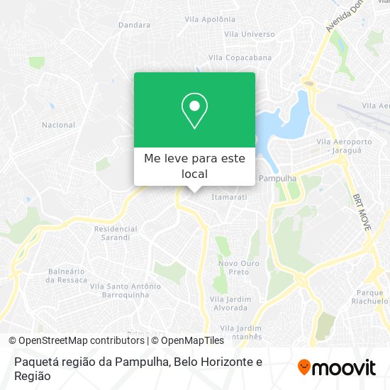 Paquetá região da Pampulha mapa