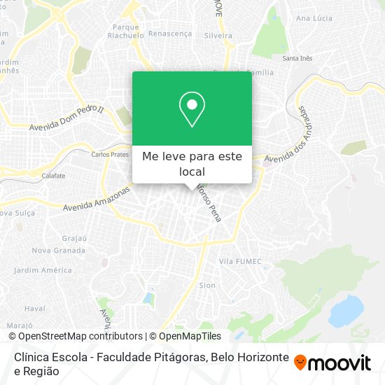 Clínica Escola - Faculdade Pitágoras mapa