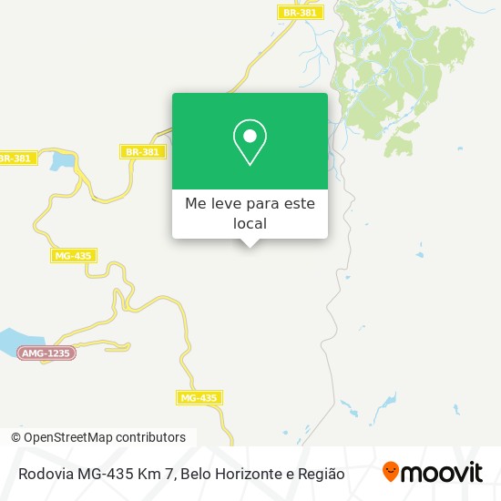 Rodovia MG-435 Km 7 mapa