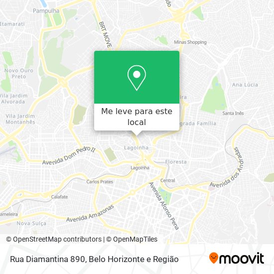 Rua Diamantina 890 mapa