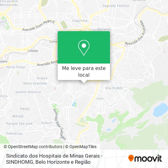 Sindicato dos Hospitais de Minas Gerais - SINDHOMG mapa