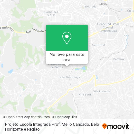 Projeto Escola Integrada Prof. Mello Cançado mapa