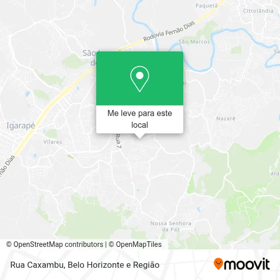 Rua Caxambu mapa